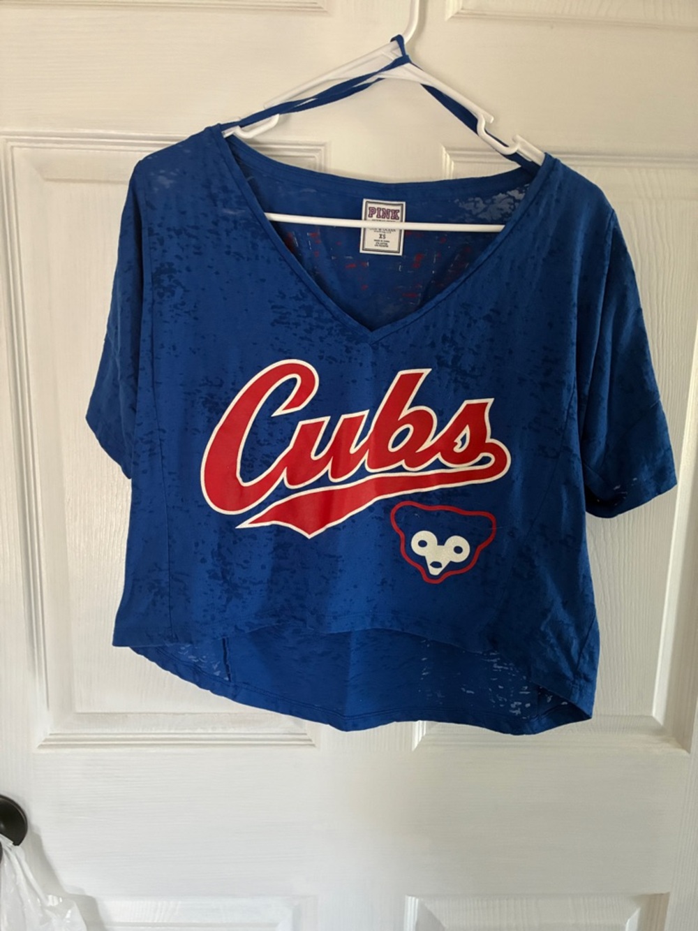 PINK Victoria's Secret Blue Tee with Pink Logo